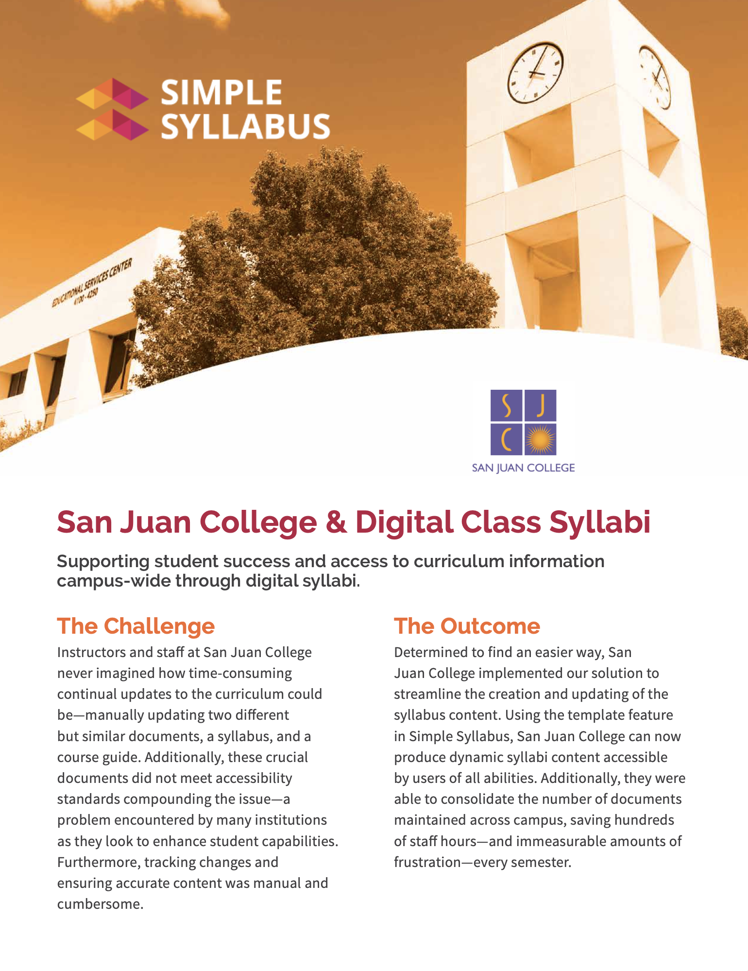 San Juan College and Syllabus Management Simple Syllabus