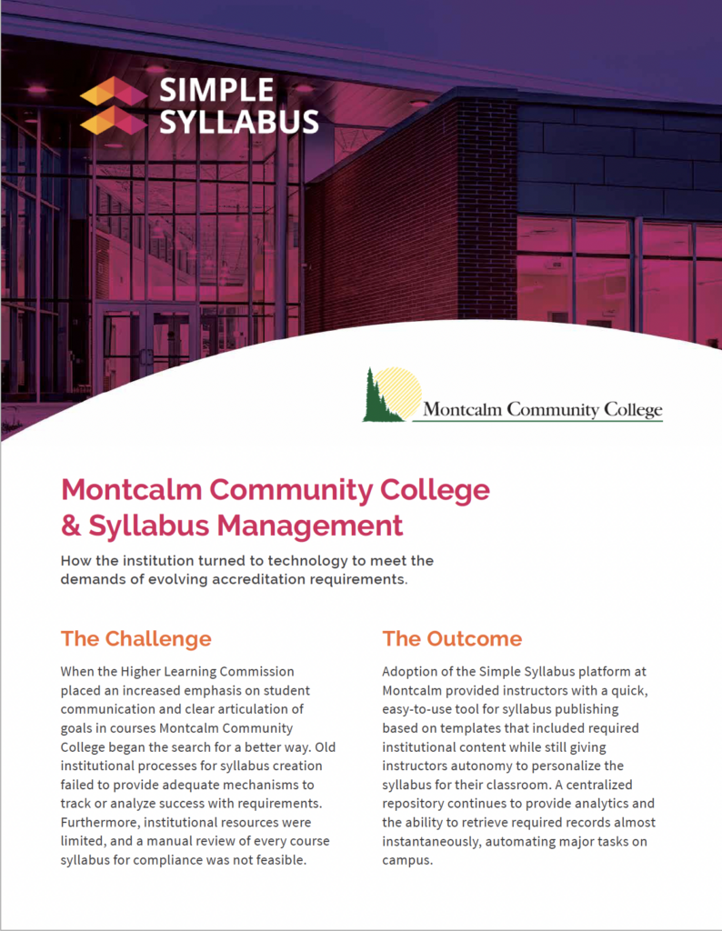 Montcalm Community College Syllabus