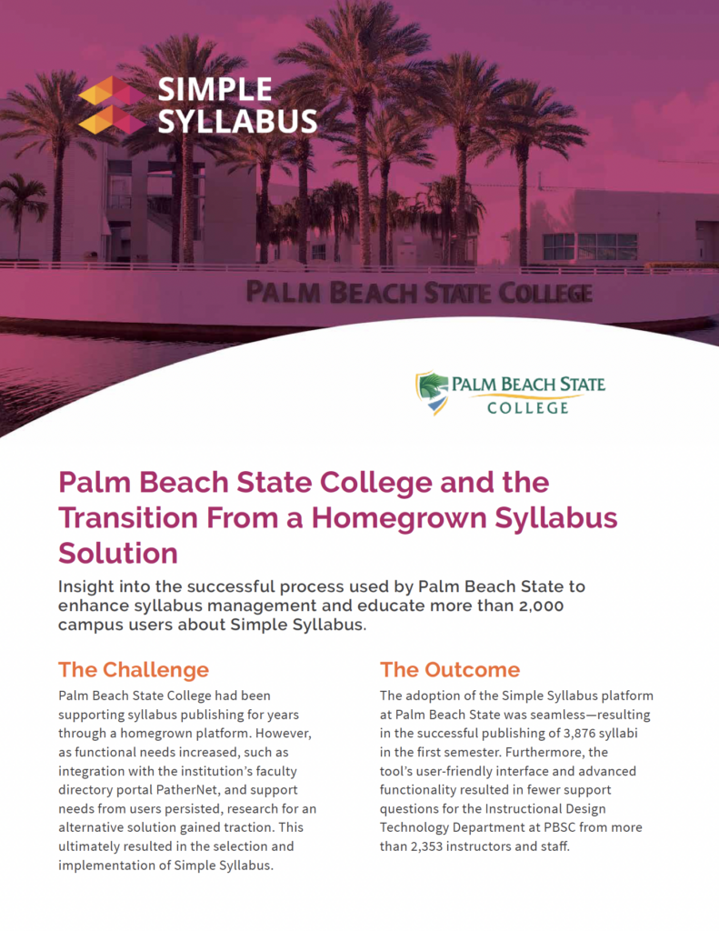 Palm Beach State College Syllabus