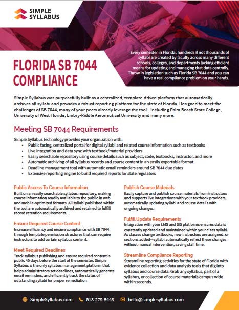 Florida SB 7044 Compliance