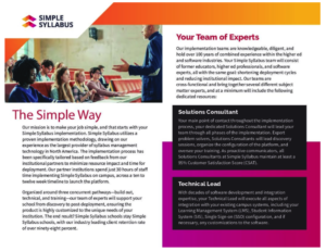 Simple Syllabus Implementation Overview Simple Syllabus